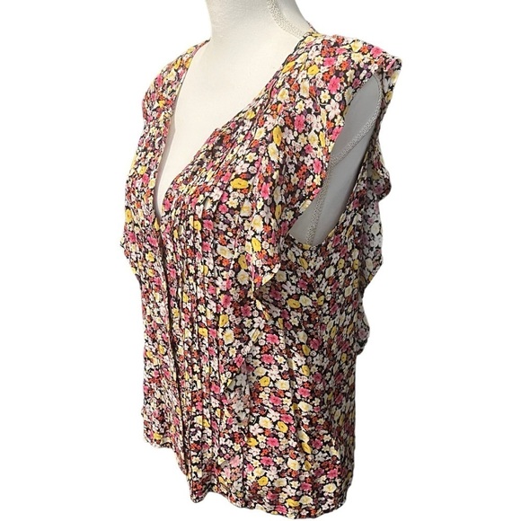 Sanctuary Clementine Ruffle Rayon Floral Print Blouse Size Small - Picture 3 of 12
